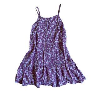Old Navy Girls Sleeveless Floral Print Dress Size L (10-12) Lavender Soft Fairy